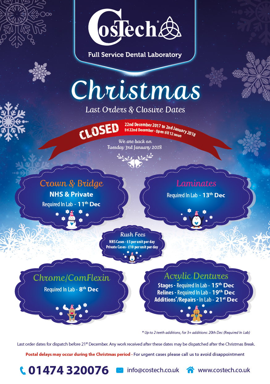 Christmas Closure Dates 2017